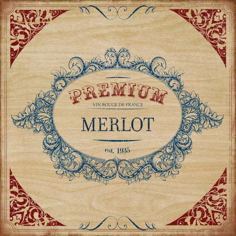 MERLOT White Modern Wood Framed Art Print with Double Matting by PI Studio