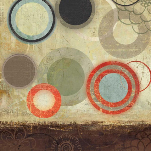 Circles I White Modern Wood Framed Art Print by PI Studio