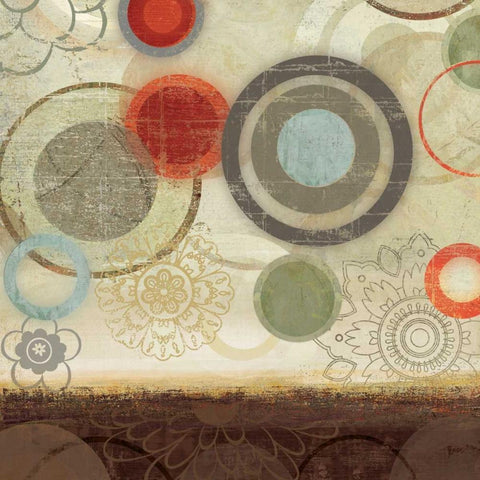 Circles II White Modern Wood Framed Art Print by PI Studio