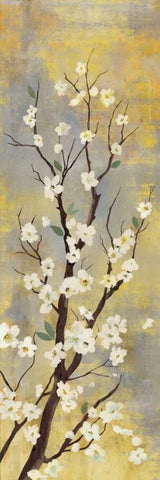 Blossoms I White Modern Wood Framed Art Print with Double Matting by PI Studio