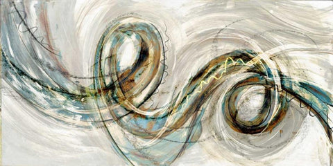 Swirly Whirly II White Modern Wood Framed Art Print with Double Matting by PI Studio