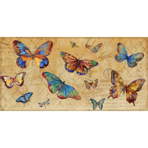 Butterflies in Flight White Modern Wood Framed Art Print by PI Studio