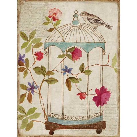 Birds Escape Gold Ornate Wood Framed Art Print with Double Matting by PI Studio