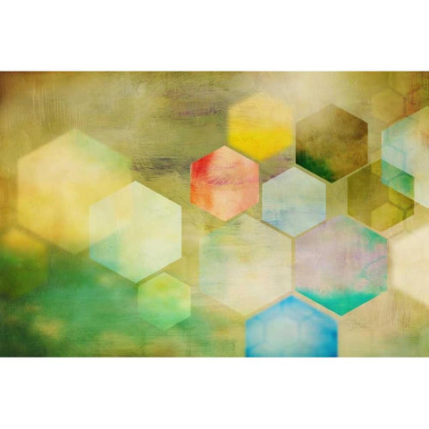 Honeycomb I White Modern Wood Framed Art Print by PI Studio