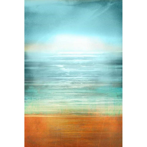 Ocean Abstract Black Modern Wood Framed Art Print with Double Matting by PI Studio