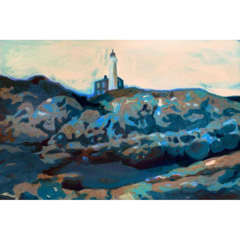 Lighthouse  Black Modern Wood Framed Art Print with Double Matting by PI Studio