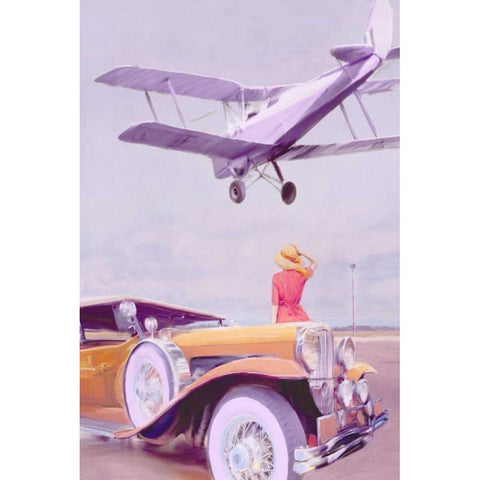 Vintage Airport Gold Ornate Wood Framed Art Print with Double Matting by PI Studio