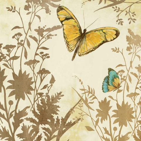 Butterfly in Flight I Gold Ornate Wood Framed Art Print with Double Matting by PI Studio