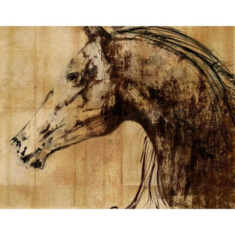 Stallion I - Print on Demand Gold Ornate Wood Framed Art Print with Double Matting by PI Studio