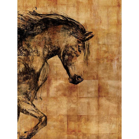 Stallion I - Print on Demand Gold Ornate Wood Framed Art Print with Double Matting by PI Studio