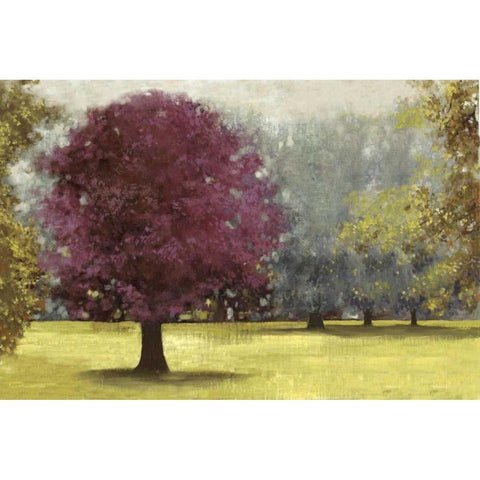 Summer Days - Plum Black Modern Wood Framed Art Print with Double Matting by PI Studio