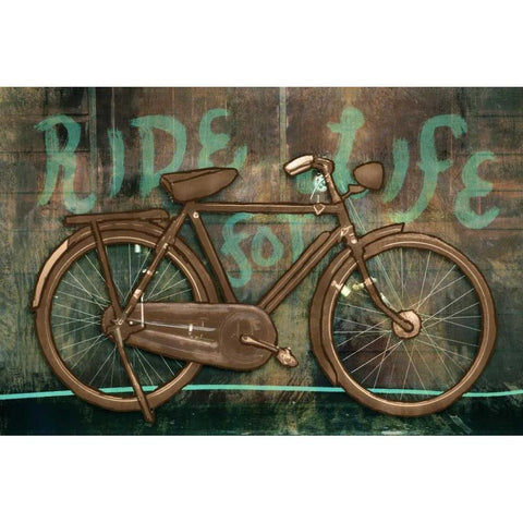 Ride for Life Black Modern Wood Framed Art Print with Double Matting by PI Studio