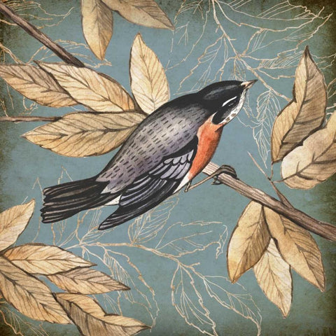 Songbird Fable I Black Ornate Wood Framed Art Print with Double Matting by PI Studio