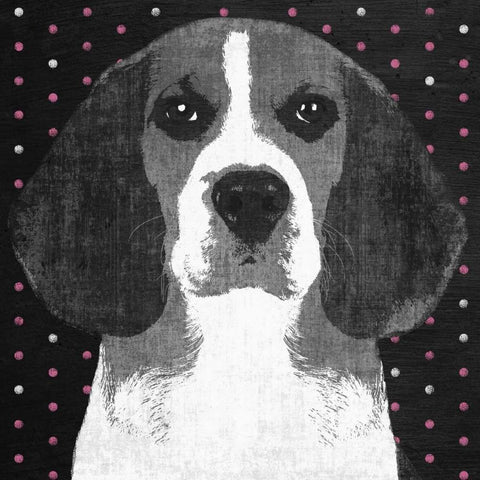 Beagle White Modern Wood Framed Art Print by PI Studio