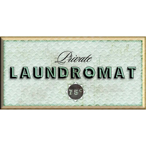 Private Laundromat White Modern Wood Framed Art Print by PI Studio