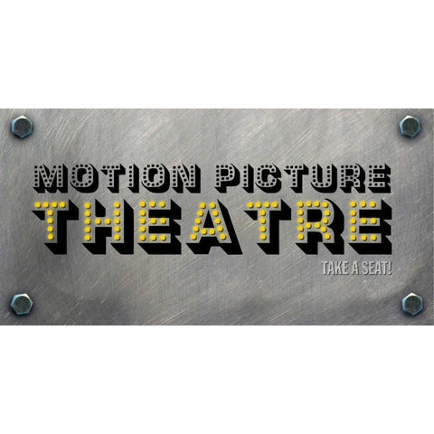 Motion Picture Theatre Black Modern Wood Framed Art Print with Double Matting by PI Studio