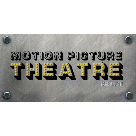 Motion Picture Theatre Black Modern Wood Framed Art Print by PI Studio