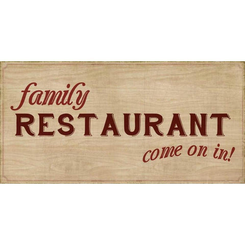 Family Restaurant Black Modern Wood Framed Art Print with Double Matting by PI Studio