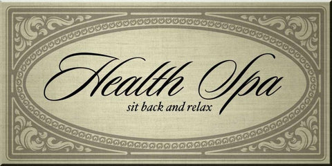 Health Spa Sit back and Relax White Modern Wood Framed Art Print with Double Matting by PI Studio