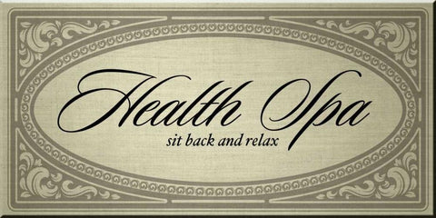 Health Spa Sit back and Relax Black Ornate Wood Framed Art Print with Double Matting by PI Studio