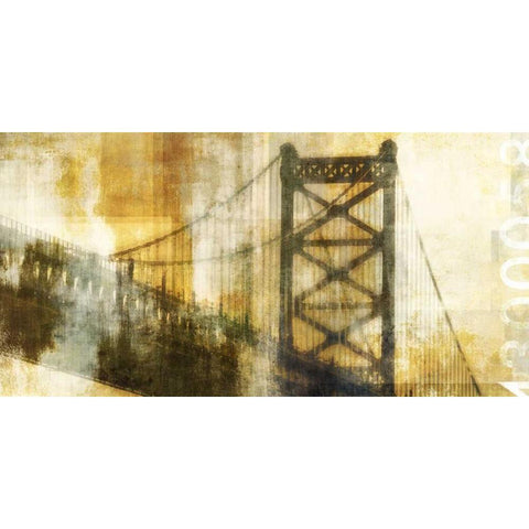 Bridge Black Modern Wood Framed Art Print with Double Matting by PI Studio