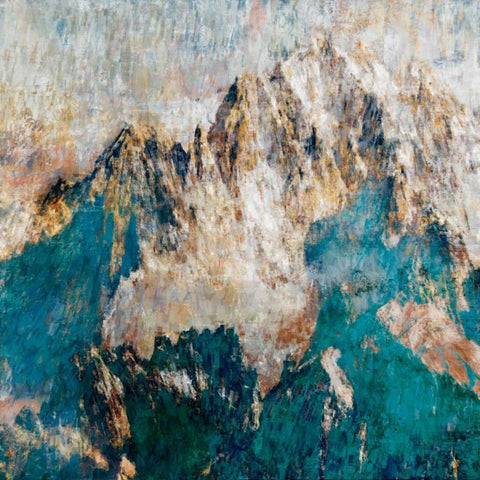 Mountain II White Modern Wood Framed Art Print by PI Studio