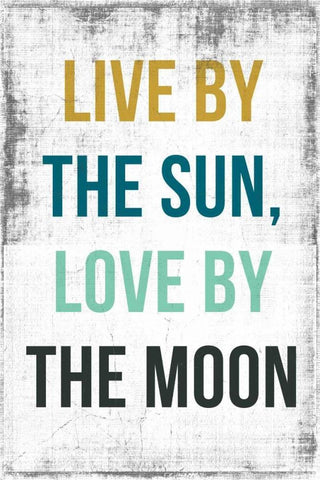 Live By the Sun Love by the Moon Black Ornate Wood Framed Art Print with Double Matting by PI Studio