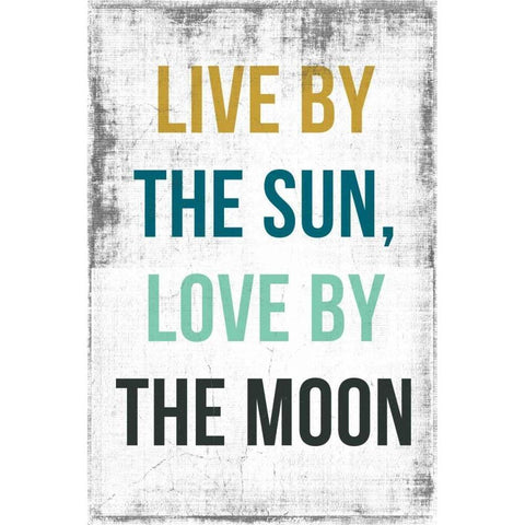 Live By the Sun Love by the Moon Black Modern Wood Framed Art Print by PI Studio