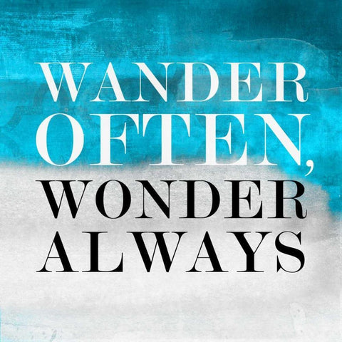 Wander BG I White Modern Wood Framed Art Print with Double Matting by PI Studio