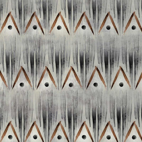 Grey Tribal III Black Modern Wood Framed Art Print with Double Matting by PI Studio