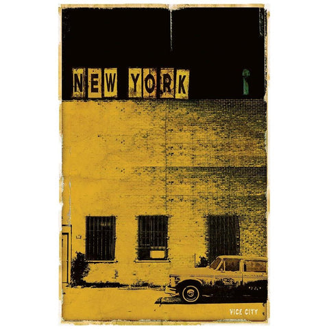 Vice City New York Black Modern Wood Framed Art Print by Normand, Pascal