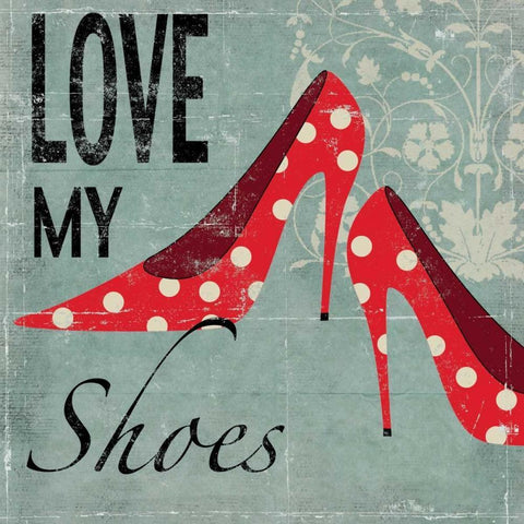 Love my Shoes Black Ornate Wood Framed Art Print with Double Matting by Pearce, Allison