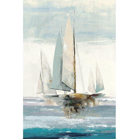 Quiet Boats White Modern Wood Framed Art Print by Pearce, Allison