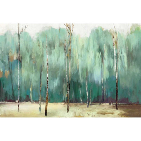 Teal Forest White Modern Wood Framed Art Print by Pearce, Allison