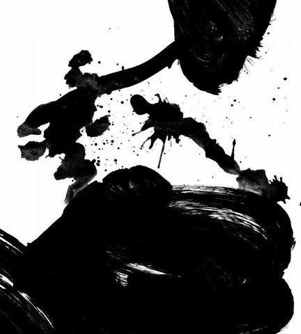Ink Blot III White Modern Wood Framed Art Print with Double Matting by PI Galerie