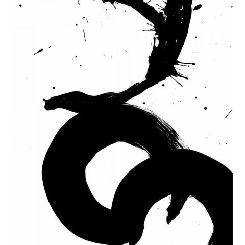 Ink Blot V Black Modern Wood Framed Art Print by PI Galerie