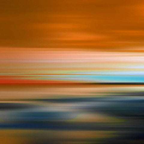 Blurred Landscape I White Modern Wood Framed Art Print with Double Matting by PI Galerie