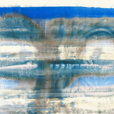 Blue Swim I Black Modern Wood Framed Art Print with Double Matting by PI Galerie