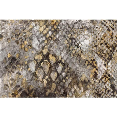 Snake Skin Gold Ornate Wood Framed Art Print with Double Matting by PI Galerie
