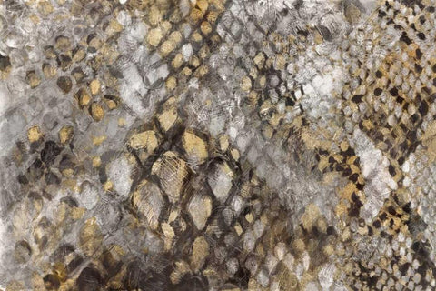 Snake Skin White Modern Wood Framed Art Print with Double Matting by PI Galerie