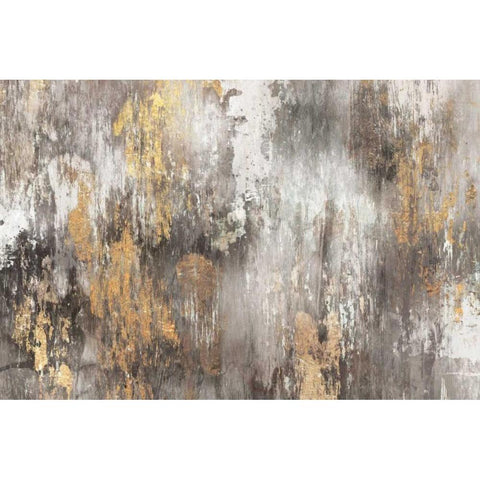 Gold Ikat Black Modern Wood Framed Art Print by PI Galerie