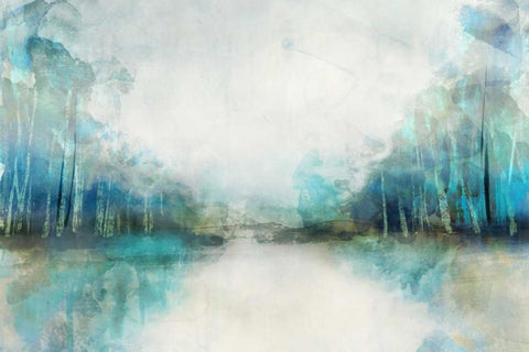 Subtle Horizon Black Ornate Wood Framed Art Print with Double Matting by PI Galerie