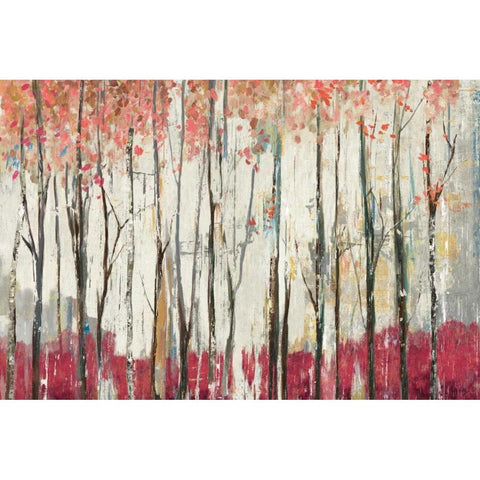 Pink Forest Black Modern Wood Framed Art Print by PI Galerie