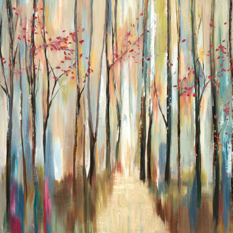 Sophies Forest White Modern Wood Framed Art Print by PI Galerie