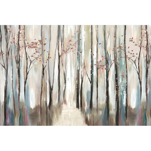 Sophies Forest White Modern Wood Framed Art Print by PI Studio