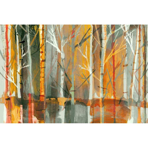 Sunset  Black Modern Wood Framed Art Print with Double Matting by PI Galerie