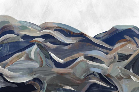 Gesture Land I White Modern Wood Framed Art Print with Double Matting by PI Galerie