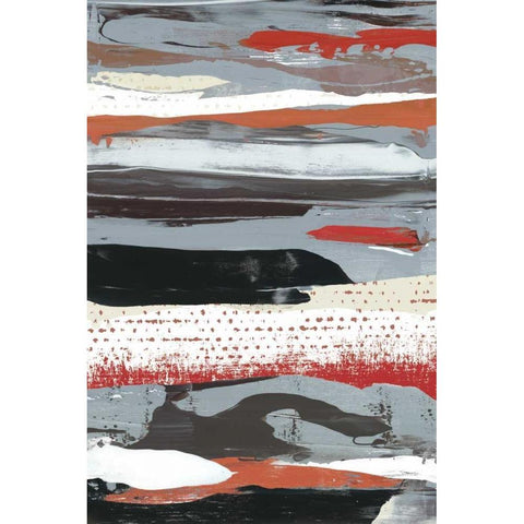 Like Rain I Black Modern Wood Framed Art Print with Double Matting by PI Galerie