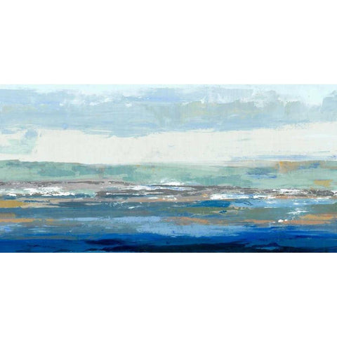 Big Wave Black Modern Wood Framed Art Print with Double Matting by PI Galerie