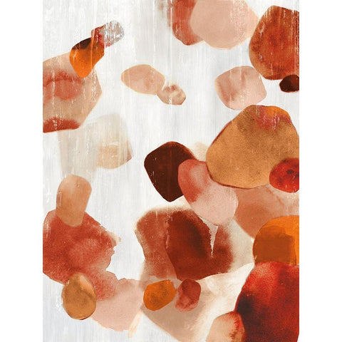 Shadow Pebbles II Cinnamon Version White Modern Wood Framed Art Print by PI Studio